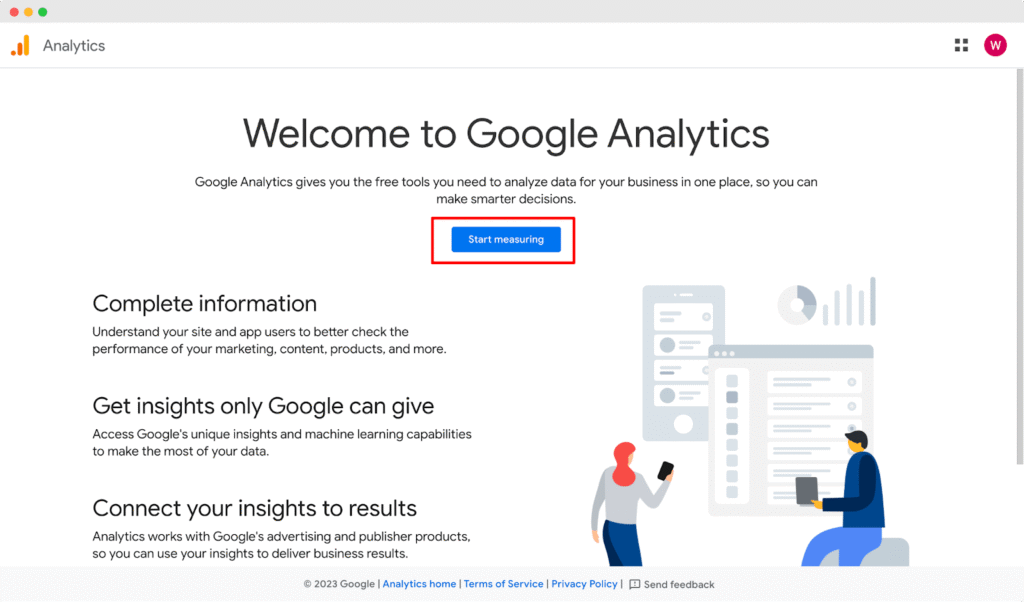 Google Account Setup Screen