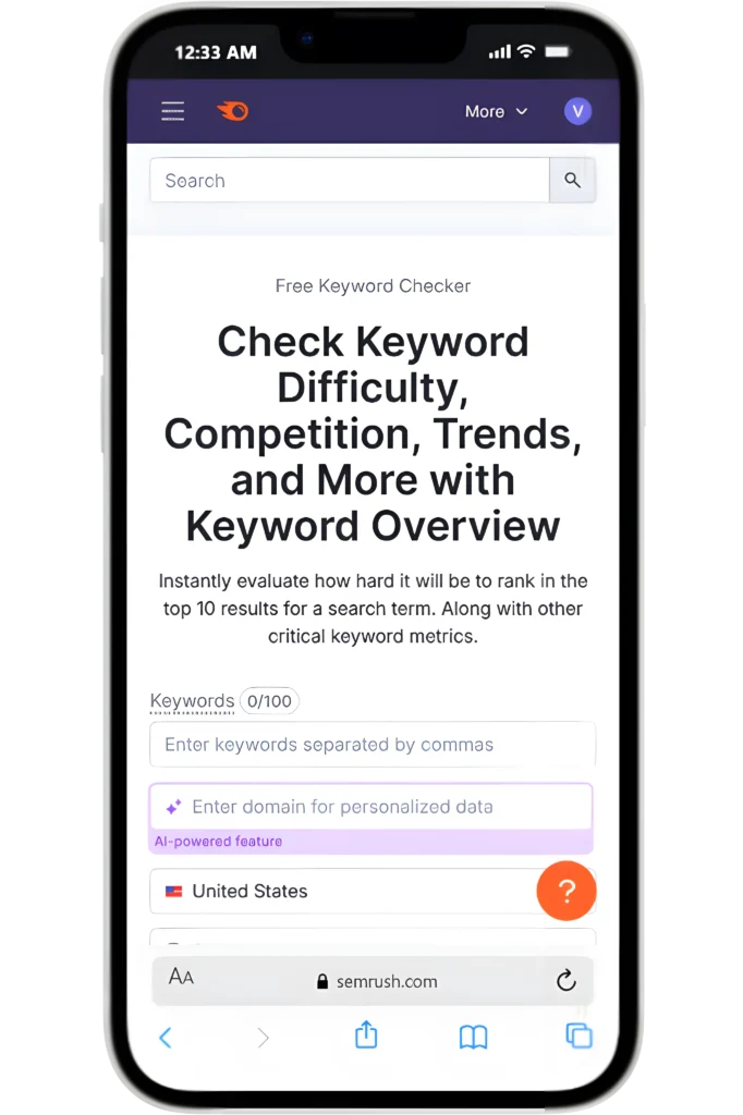 SEMRush Keyword Research