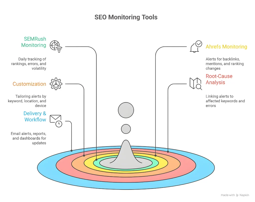SEMRush VS AHrefs - Monitoring & alerts